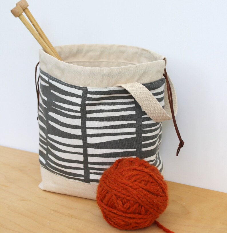 knitting bag craft project bag gift for knitters crochet bag modern knitting bag gift for crafters crafters bag project storage bag