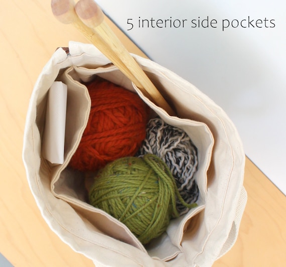 Craft Project Bag, Knitting Bag, Crochet Bag, Rifle Paper Co Yarn