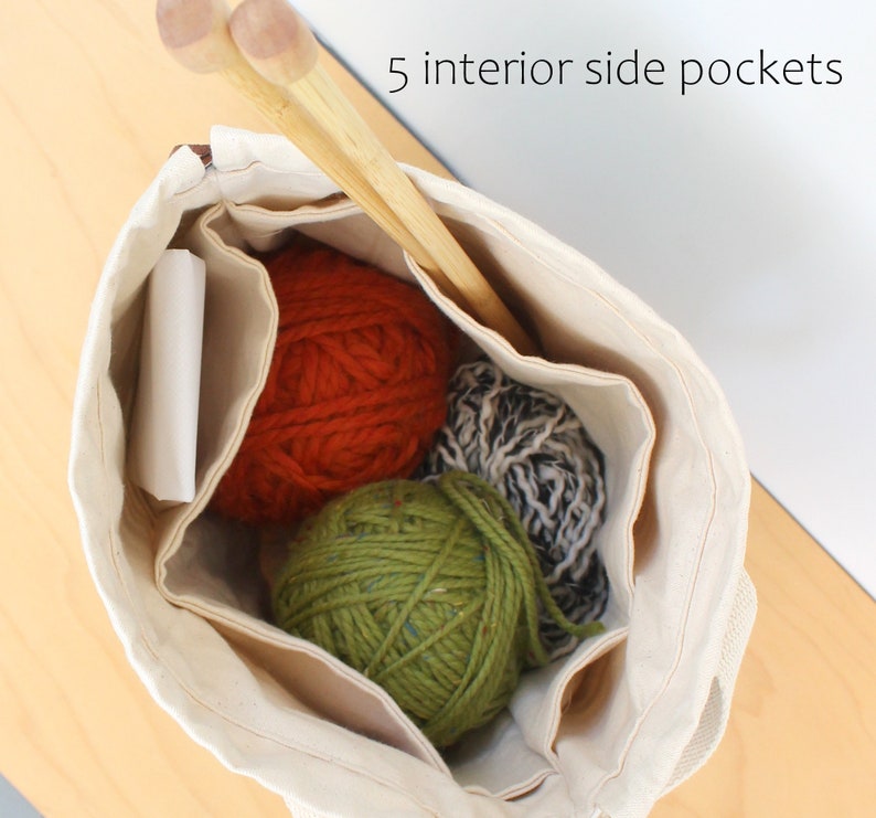 knitting bag craft project bag gift for knitters crochet bag modern knitting bag gift for crafters crafters bag project storage bag