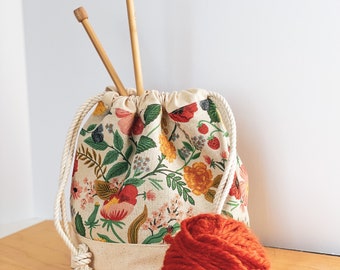 NOUVEAU ! sac de projet artisanal, sac à tricoter, sac au crochet, sac en papier pour fusil, cadeau pour les artisans, cadeau pour les tricoteurs, sac de rangement de projet moderne,