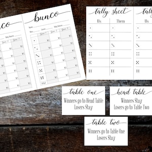 Bunco Score Sheet Set