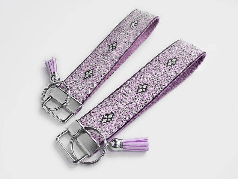 Wristlet Keychain Car Key Lanyard Tassel Key Fob Fabric Etsy