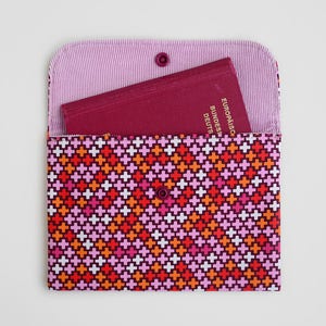 Impfausweishülle mit geometrischem Muster | Tasche aus Bio Baumwolle | Ausweishülle aus Stoff | Impfpasshülle