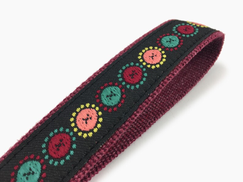Short Lanyard Cute Car Key Fob Keychain Wristlet with Circle Pattern Housewarming Gift