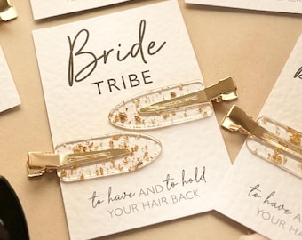 Hen Do Hair Gold Clips  Hen Party Favors and Gifts  Bride Tribe and Bride Squad Accessories  Personalised Hen Party Bag Fillers