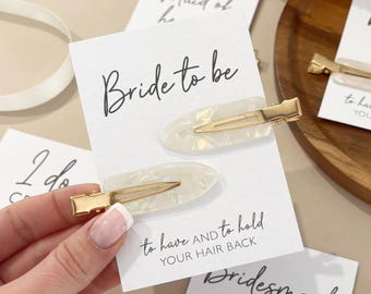 Hen Do Hair Pearl Clips  Hen Party Favors and Gifts  Bride Tribe and Bride Squad Accessories  Personalised Hen Party Bag Fillers