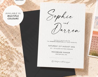 Black and White Wedding Invitation Minimalist Wedding Invitation Card Modern Wedding Invitation Elegant Printed Minimalist invitation