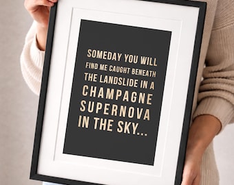 Oasis Champagne Supernova Poster Vintage Britpop Wall Art