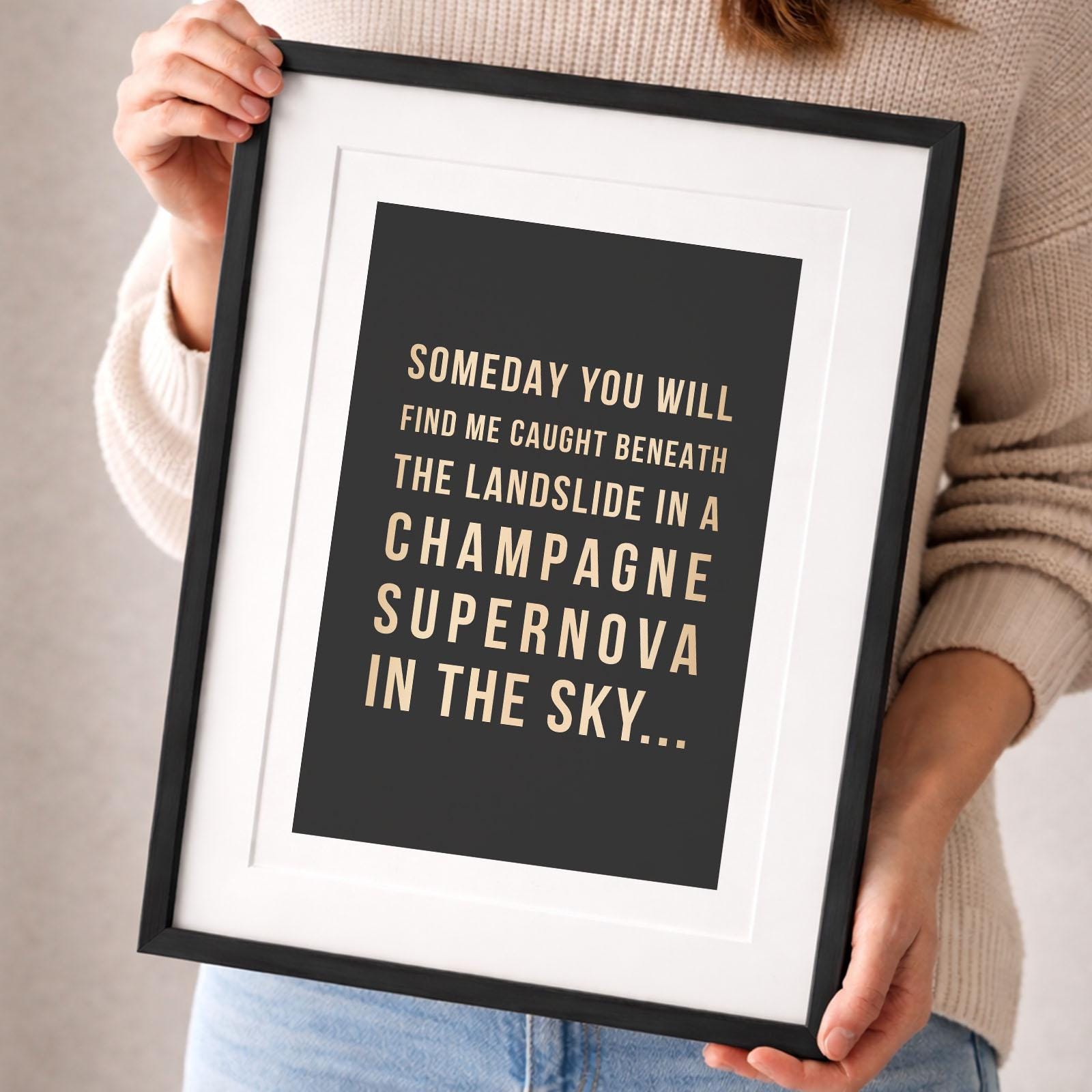 Oasis Champagne Supernova Poster Vintage Britpop Wall Art
