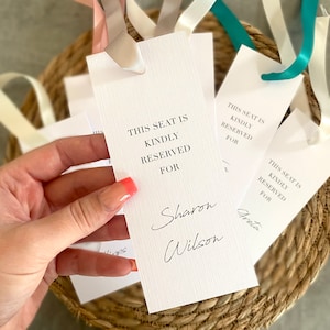 Reserved seat sign, reserved row, reserved wedding seat, reserved church pew, reserved sign, wedding ideas, ribbon, matching