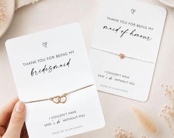 Bridesmaid Thank You Gift Wedding Day Bridesmaid Gift Bag Maid Of Honour Thank You Bridesmaid Card Bridesmaid Bracelet
