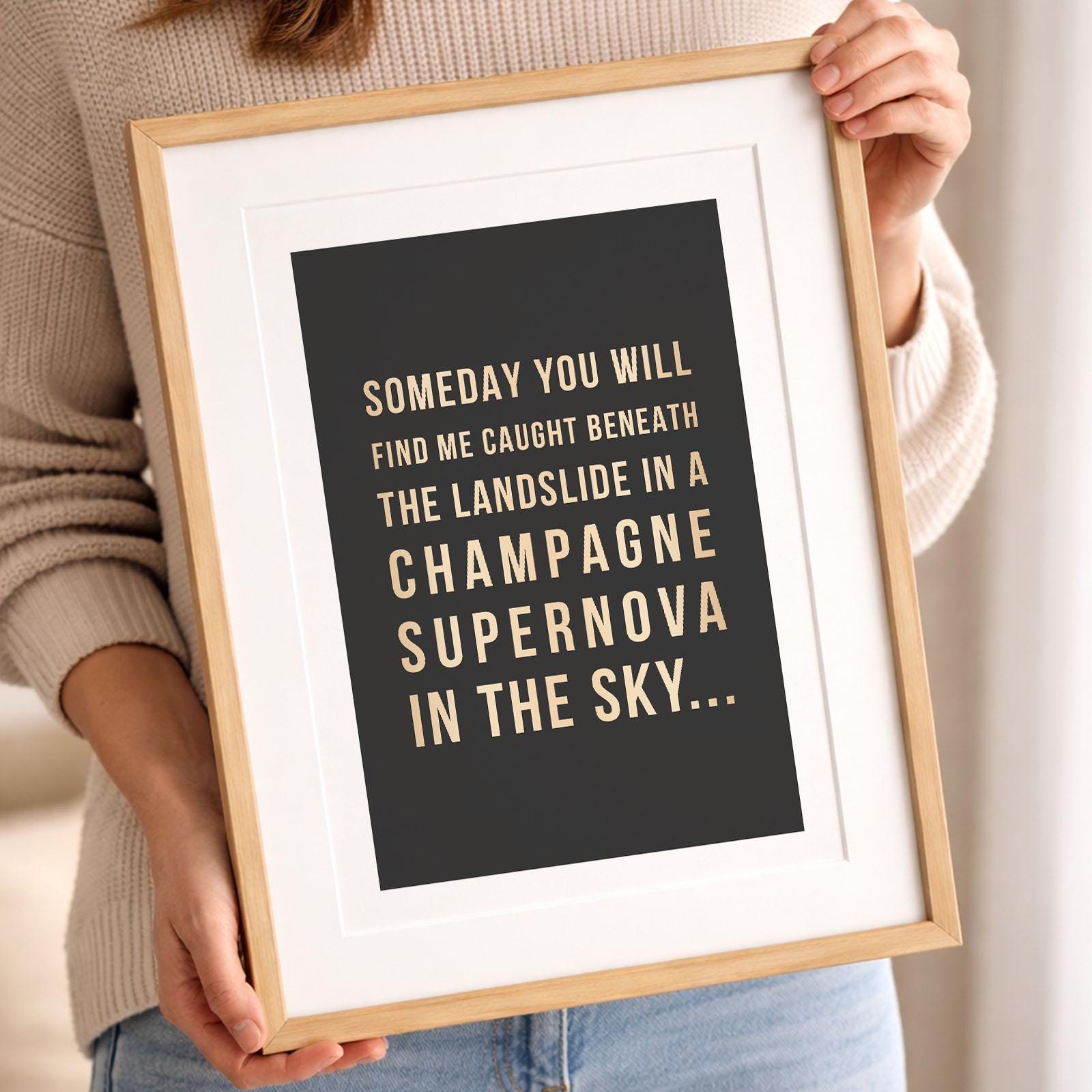 Oasis Champagne Supernova Poster Vintage Britpop Wall Art