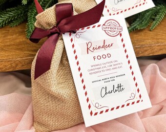 Personalised Reindeer Food Magic Reindeer Food Bag Christmas Eve Box Filler Personalised Christmas Eve Gift for Kids
