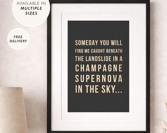Oasis Champagne Supernova Poster Vintage Britpop Wall Art Champagne Supernova Lyrics Poster Oasis Print Band Wall Decor 90s Britpop Poster