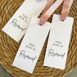 Reserved Seat and Row Sign with Ribbon - Personalised Wedding Stationery, Ceremony Seating Ideas, Reserved Seating Wedding