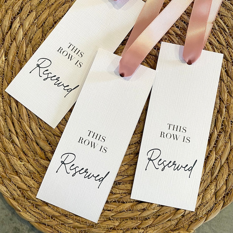 Reserved seat sign, Reserved row, Reserved seat, Wedding ideas, Wedding Details, Wedding Stationery, Elegant, Calligraphy, Personalised image 1