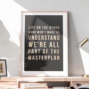 Oasis &#39;The Masterplan&#39; Lyrics Wall Art Print