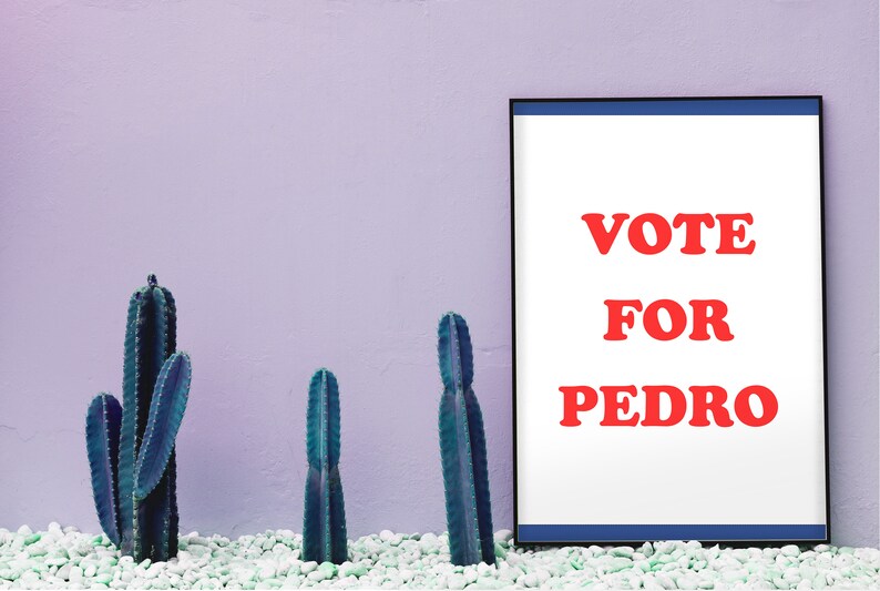 Vote for Pedro Napoleon Dynamite Film Quote Wall Art Print Etsy