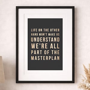 Oasis The Masterplan Poster Vintage Britpop Wall Art Champagne Supernova Lyrics Poster Oasis Print Band Wall Decor 90s Britpop Poster