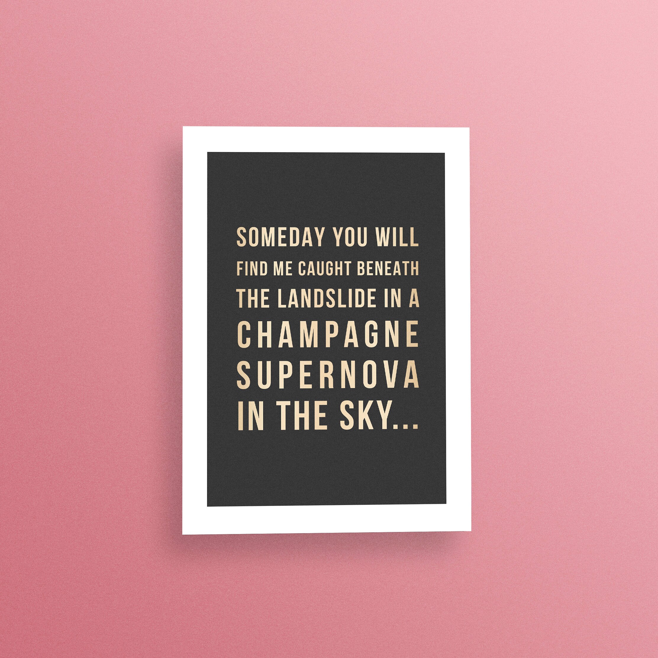 Oasis 'champagne Supernova' Lyrics Print – Wall Art Music Quote