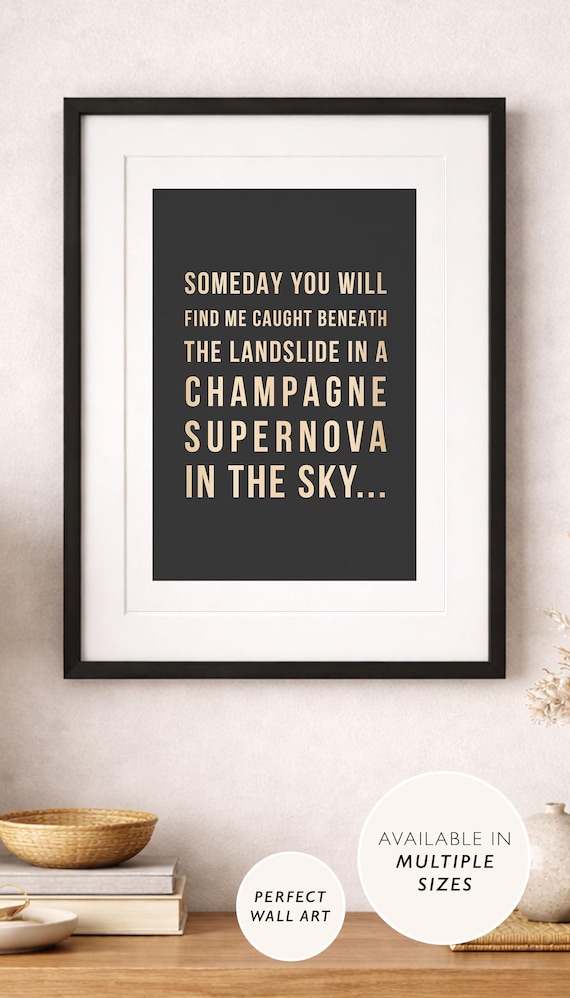 Oasis Champagne Supernova Poster Vintage Britpop Wall Art