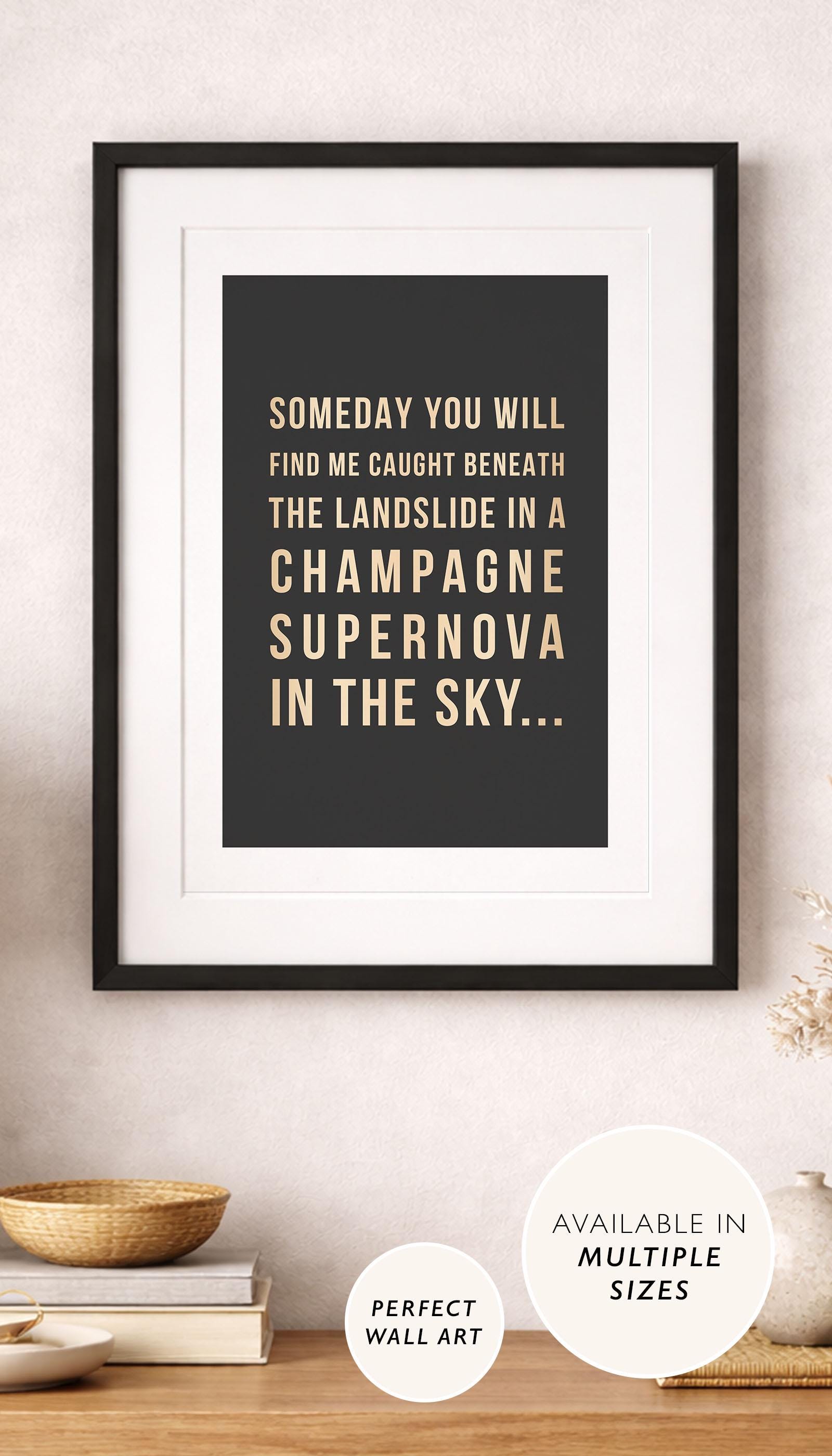 Oasis Champagne Supernova Poster Vintage Britpop Wall Art