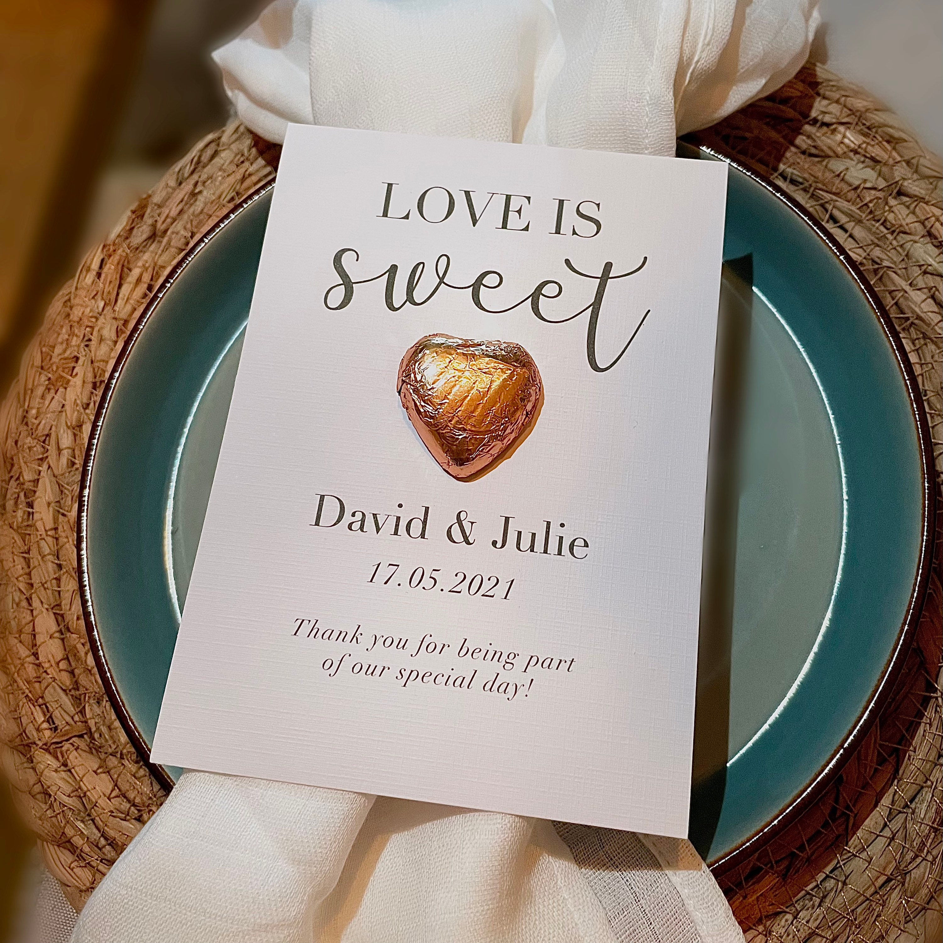 Chocolate Heart Wedding Favours Love is Sweet Table Etsy UK