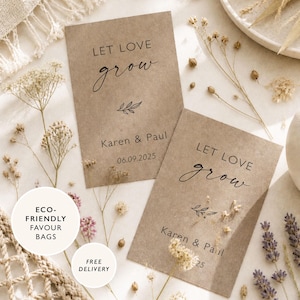 Wildflower Seed Wedding Favours Let Love Grow Eco Friendly Wedding Favour Wildflower Seed Packets Rustic Wedding Wedding Favour Seeds