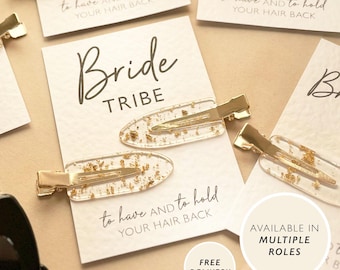 Hen Do Hair Gold Clips  Hen Party Favors and Gifts  Bride Tribe and Bride Squad Accessories  Personalised Hen Party Bag Fillers