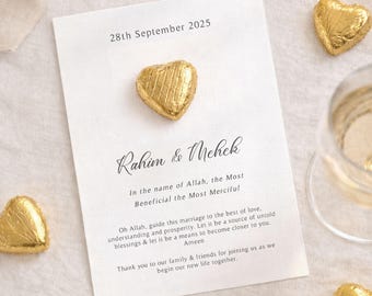 Islamic Wedding Favors Personalised Nikkah Favours Chocolate Wedding Favours Muslim Wedding Gifts Islamic Gifts for Guests