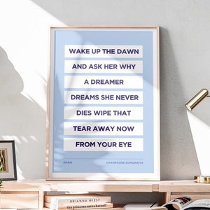 Champagne Supernova – Oasis Wand Kunst Druck, Musik Poster, Noel & Liam Gallagher Geschenk