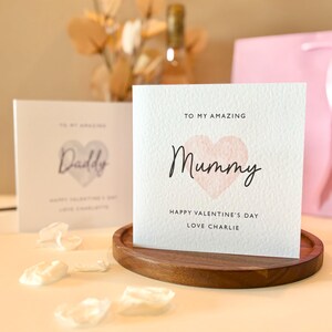 Personalised Valentines Card Mummy Daddy Valentines From Son Daughter Name Valentines Cute Card Customised Personalised Card