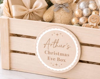 Personalised Christmas Eve Box Wooden Gift Crate Custom Name Keepsake Box for Kids Family Christmas Tradition Box For Night Before Christmas