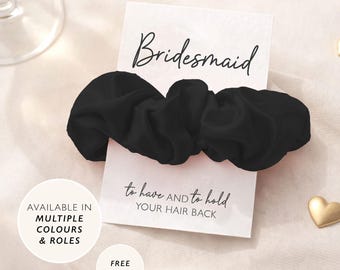 Hen Party Bag Filler Bridesmaid Scrunchie Favours Personalised Hair Ties for Bride Tribe & Bride Squad Gift Bags Bridesmaid Bag