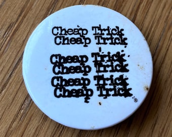 ORIGINAL CHEAP TRICK Band logo Promo Button Pin 1970s 