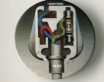 Hawkwind PXR5 UK Tour 1979 Vintage Metal Pin Badge Pinback  Music Memorabilia