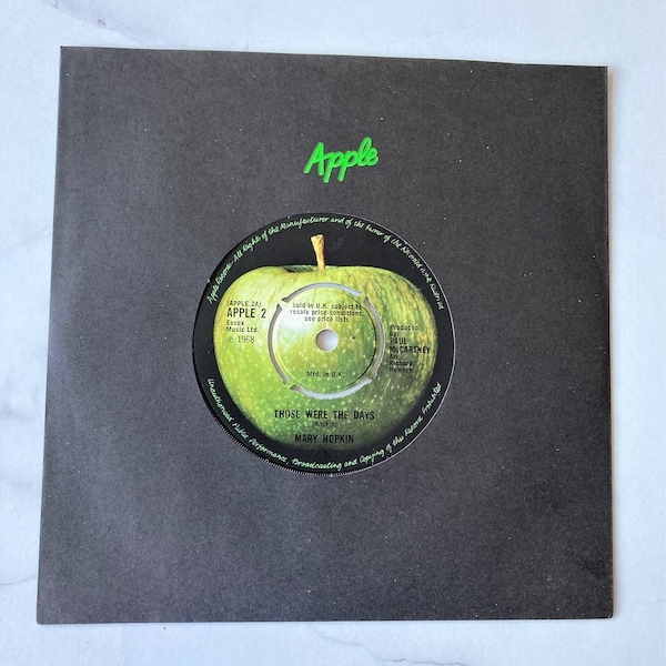 Mary Hopkin - Those Were The Days - Original 1968 UK Pressing 7" Vinyl Schallplatte Single 45 Classic Pop Apple Records