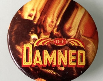 THE DAMNED Anything Small Vintage Metal Button Badge From The UK Made In The 1980's Punk New Wave