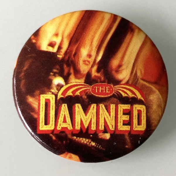 THE DAMNED Anything Small Vintage Metal Button Badge From The UK Made In The 1980's Punk New Wave