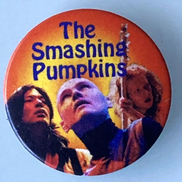 The Smashing Pumpkins Petit badge à épingle en métal de style bouton vintage des années 1990 Souvenirs de musique rock alternative Pinback