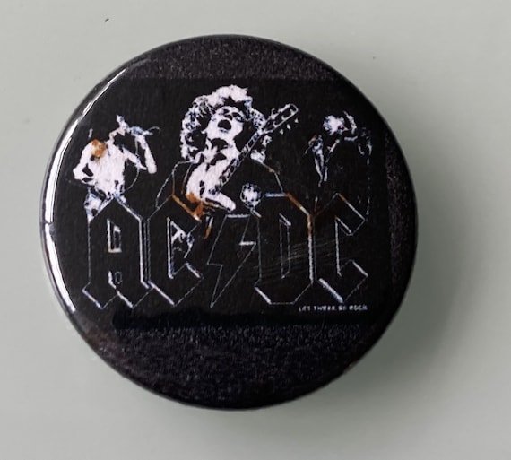 AC/DC Let There Be Rock Small Vintage Button Style Pi… - Gem