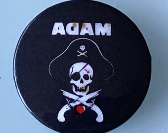 Adam & The Ants Small Vintage Metal Button Badge Pinback From The 1980's UK Pop Music Memorabilia