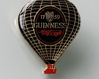 GUINNESS Vintage Hot Air Balloon Shaped Enamel Pin Badge Made In The 1990's Brewery Beer Memorabilia Dublin Ireland