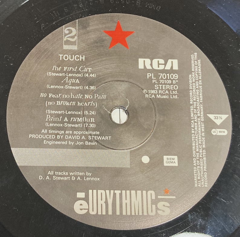 Eurythmics Touch Original 1983 Vinyl LP Vintage Record Classic Pop Annie Lennox image 7