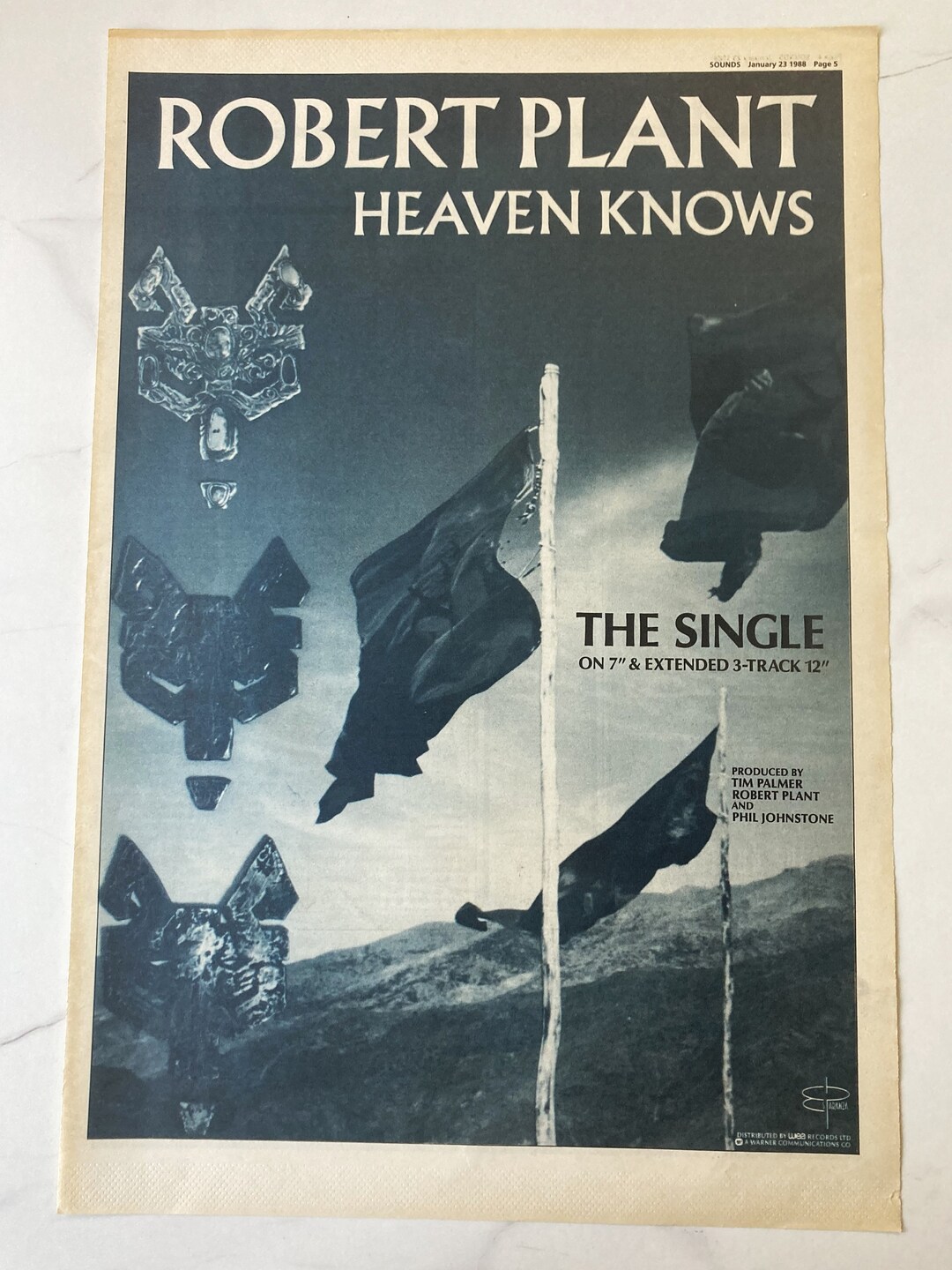 Robert Plant Heaven Knows 1988 Original Single Page Magazine Advert