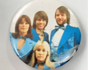 ABBA Fan Club Anni-Frid Large Vintage Metal Pin Badge Pinback Retro 1970/'s Pop Music Memorabilia Sweden Hard To Find