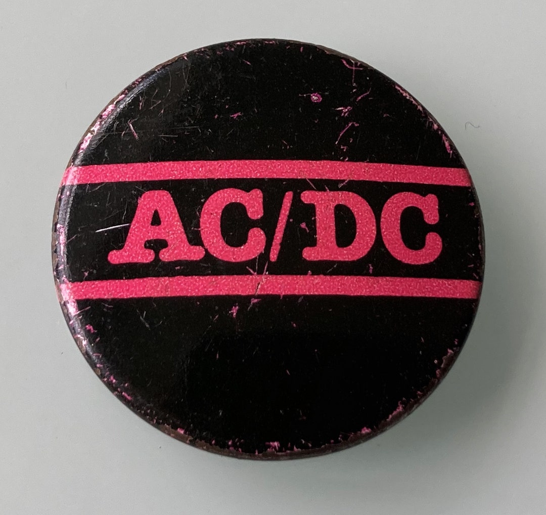 AC/DC Red Logo Small Vintage Button Style Pin Badge From the 1980's ...