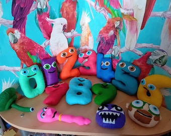 Numberjacks Soft Toys felt plushies Educational Autism Number Jacks handmade colourful