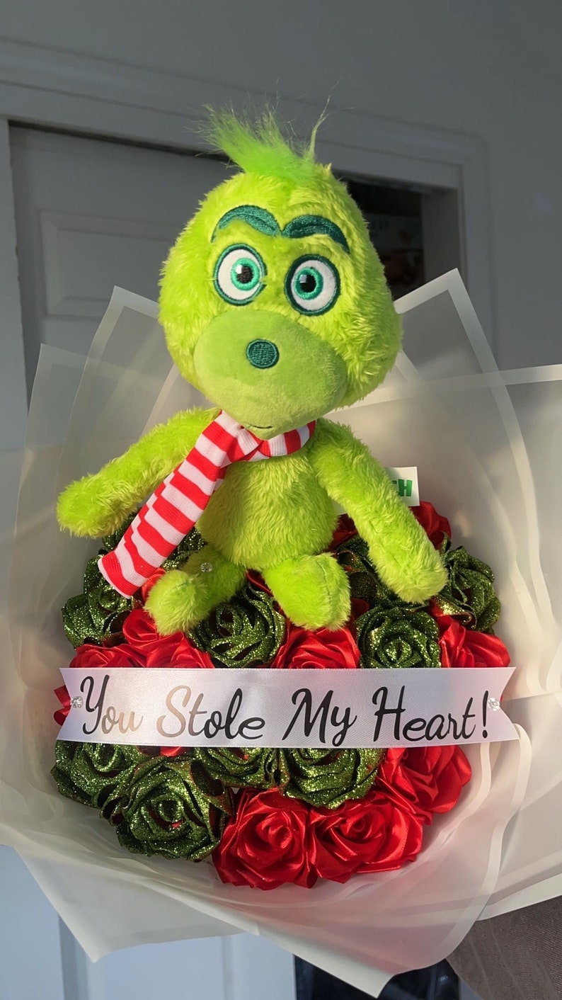Eternal Flower Bouquets grinch Plushie Included Etsy