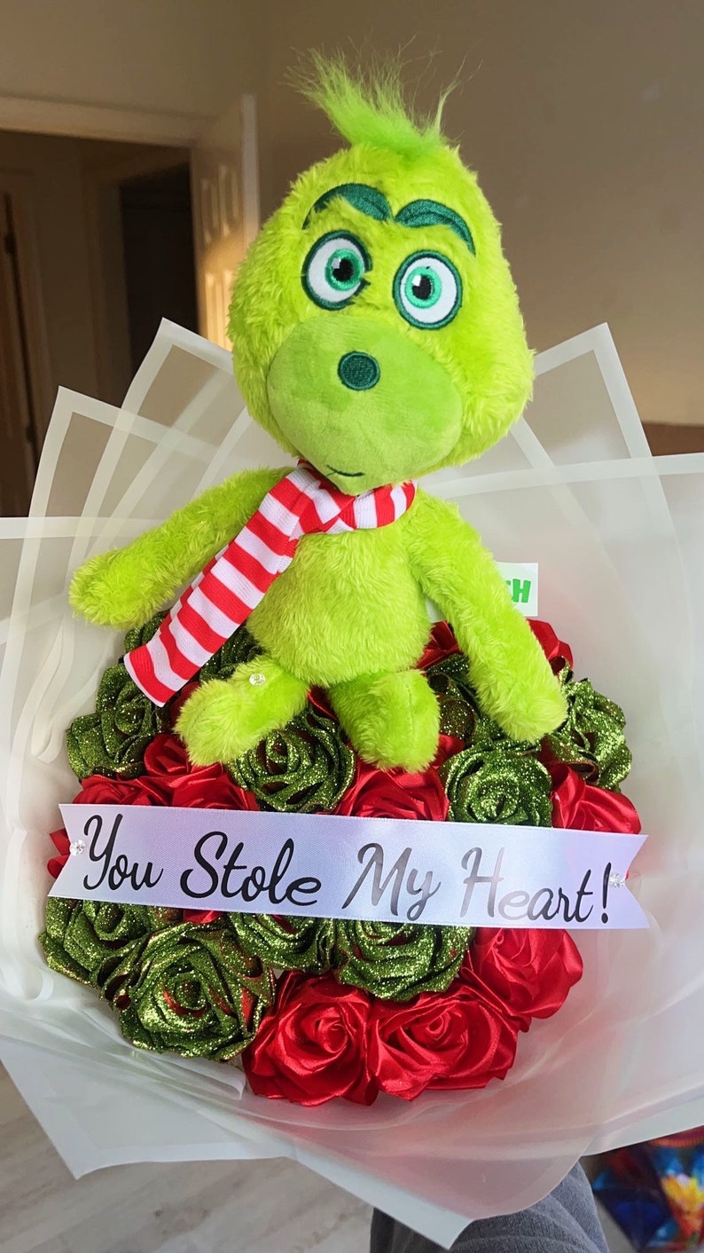 Eternal Flower Bouquets grinch Plushie Included Etsy